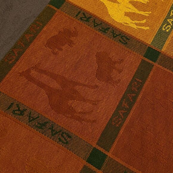 Safari Placemats Fabric Giraffe Lion Rhinoceros Set of 2 African Jungle Wildlife - Picture 3 of 7